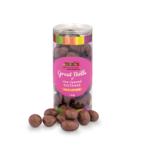 Chocolate Coated<br />Vine Ripened Sultanas<br />Milk, Dark 160g