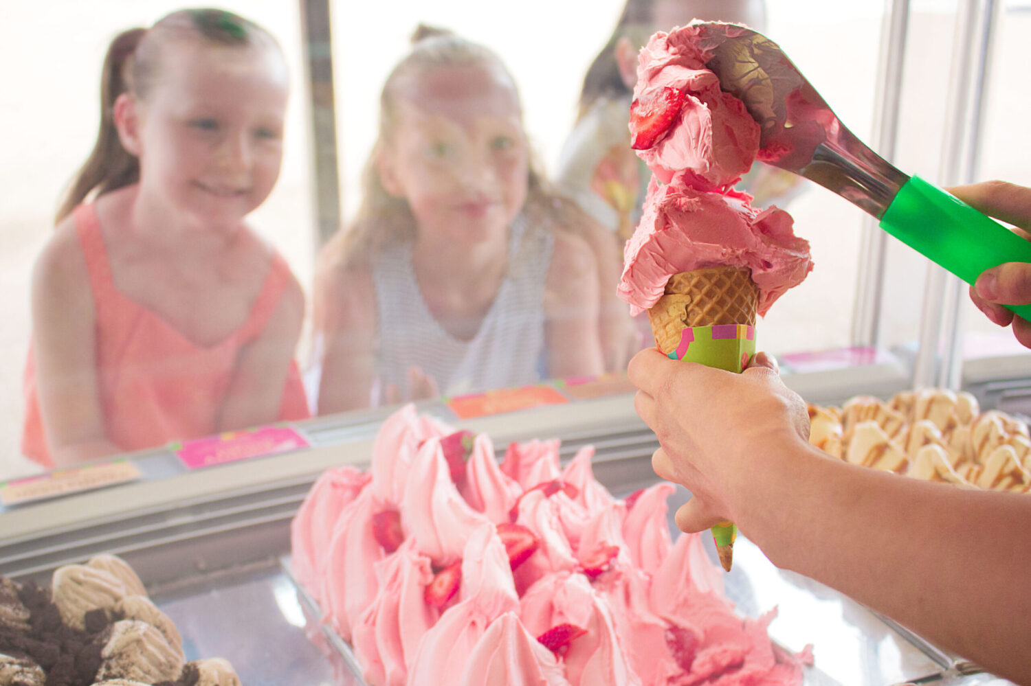 Artisan freshly churned ice cream at the chocolaterie